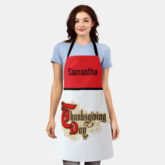感謝祭の日 エプロン (着用した状態)