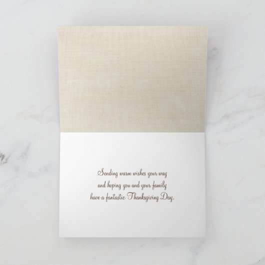 感謝祭の星の形のカボチャ（オレンジ色と黄色） - 海岸の砂浜にて カード (内部)