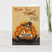 感謝祭の時期におすすめのかわいいユーモアたっぷりのターキーカード カード (正面)