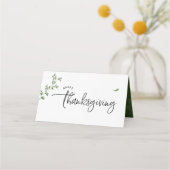 感謝祭の晩素朴餐の水彩秋 プレイスカード (裏面)