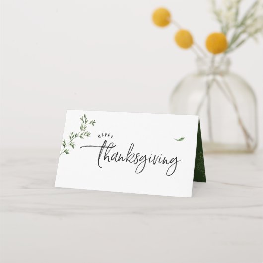 感謝祭の晩素朴餐の水彩秋 プレイスカード (裏面)