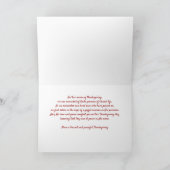 感謝祭の暖かい時のキリスト教追憶で カード (内部)