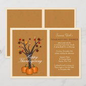 感謝祭の木の招待状 招待状 (正面/裏面)