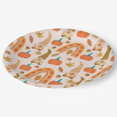 感謝祭の格言とレインボーと紅葉 ペーパープレート (アングル)