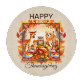 感謝祭の森の動物紅葉 カッティングボード (正面)