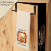 感謝祭の森の動物紅葉 キッチンタオル