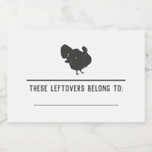 感謝祭の残り物のステッカーFriendsgiving フードラベル