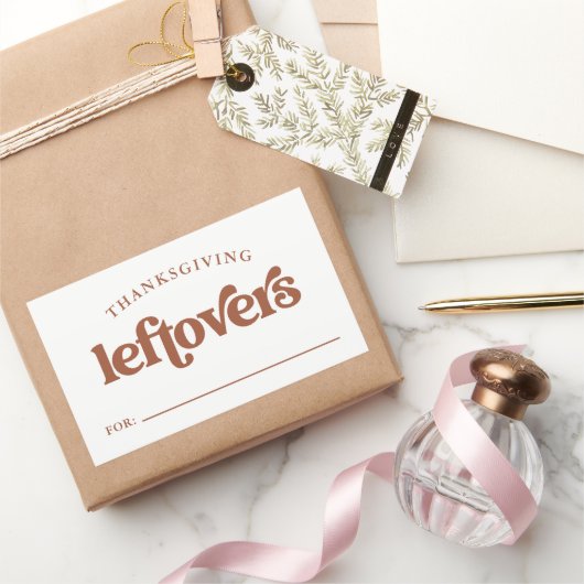 感謝祭の残り |ボホとレトロ 長方形シール (ギフト)