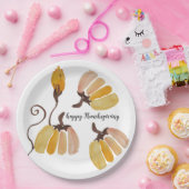 感謝祭の水の色のカボチャ ペーパープレート (パーティー)