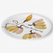 感謝祭の水の色のカボチャ ペーパープレート (アングル)