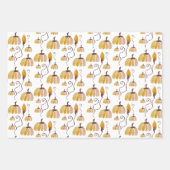 感謝祭の水の色のカボチャ ラッピングペーパーシート (正面)