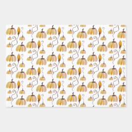 感謝祭の水の色のカボチャ ラッピングペーパーシート