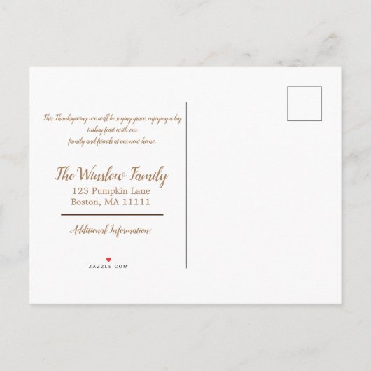 感謝祭の水彩引っ越しました 案内ポストカード (裏面)