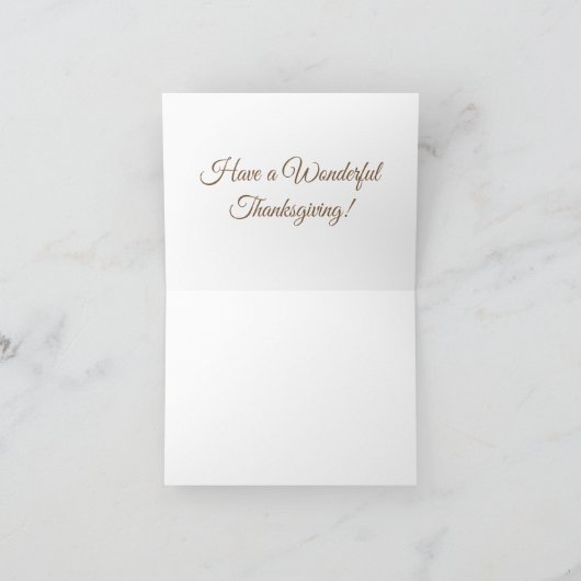 感謝祭の水彩画のカボチャと葉 カード (内部)