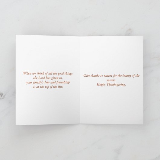 感謝祭の水彩画のトルコカード シーズンカード (内部)