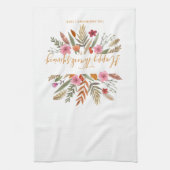 感謝祭の水彩画の紅葉の台所タオル キッチンタオル (縦)