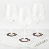 感謝祭の水彩画の紅葉ガラスのラベル ワイングラスタグ (セット)