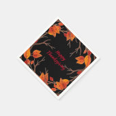 感謝祭の水彩紅葉 スタンダードカクテルナプキン (角)