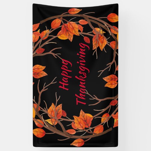 感謝祭の水彩紅葉 横断幕 (縦)