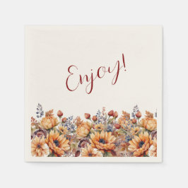 感謝祭の水彩花 スタンダードカクテルナプキン