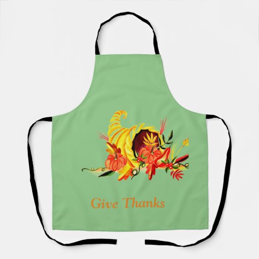 感謝祭の水彩 エプロン (正面)