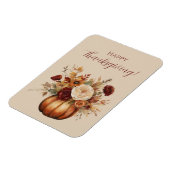 感謝祭の水色のカボチャと花 –  マグネット (左側)