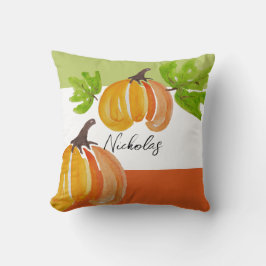 感謝祭の水色のカボチャパーソナライズされた クッション