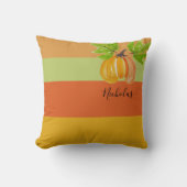 感謝祭の水色のカボチャパーソナライズされた クッション (正面)