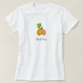 感謝祭の水色のカボチャパーソナライズされた Tシャツ