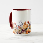 感謝祭の水色の秋花 –  マグカップ (正面左)