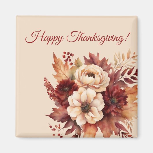 感謝祭の水色の秋花 –  マグネット (正面)