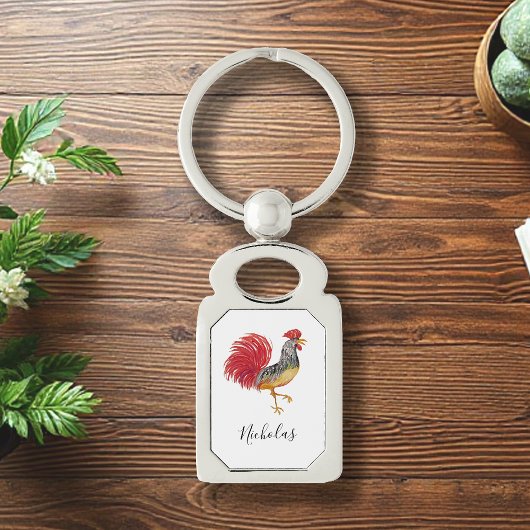 感謝祭の水色の雄鶏パーソナライズされた キーホルダー