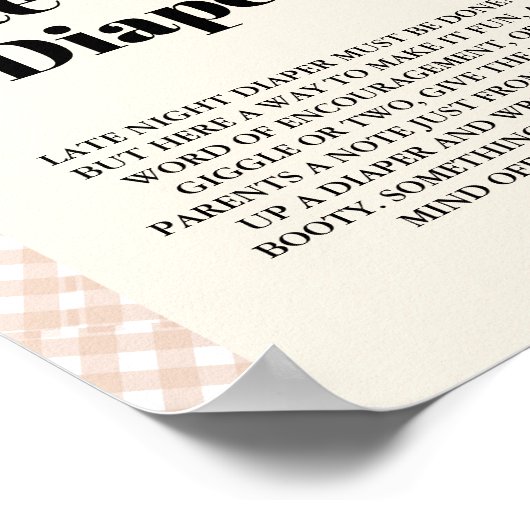 感謝祭の深夜おむつ赤ちゃんシャワーのサイン ポスター (角)