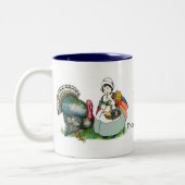 感謝祭の準備ができているヴィンテージ ツートーンマグカップ (左)