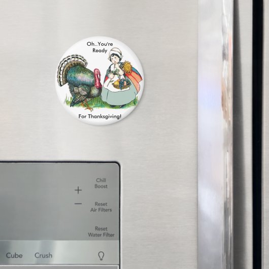感謝祭の準備ができているヴィンテージ マグネット (インサイチュ (冷蔵庫))