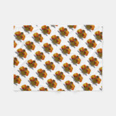 感謝祭の漫画トルコ巡礼者 フリースブランケット (正面(横))