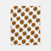 感謝祭の漫画トルコ巡礼者 フリースブランケット (正面)