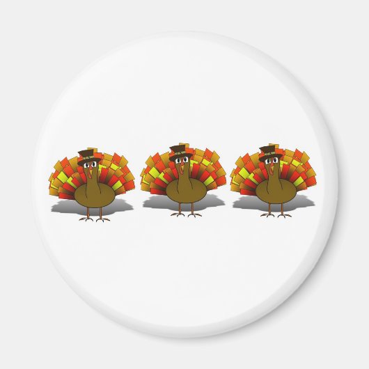 感謝祭の漫画トルコ巡礼者 マグネット (正面)