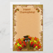 感謝祭の漫画トルコ巡礼者 便箋 (正面/裏面)