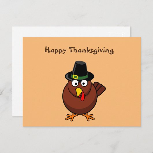 感謝祭の漫画トルコ ポストカード (正面/裏面)