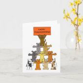 感謝祭の漫画・ドッグ カード (黄色い花)