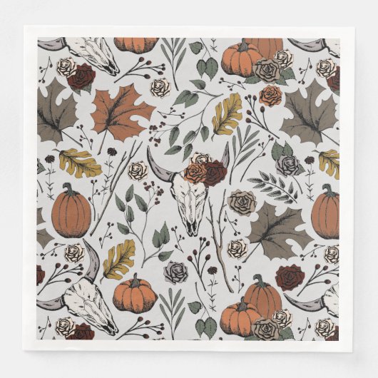 感謝祭の牛のスカル秋収穫 (正面)