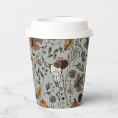 感謝祭の牛のスカル秋収穫 紙コップ (裏面)