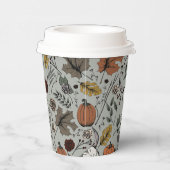 感謝祭の牛のスカル秋収穫 紙コップ (右)