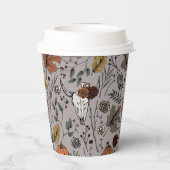 感謝祭の牛のスカル秋収穫 紙コップ (裏面)