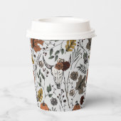 感謝祭の牛のスカル秋収穫 紙コップ (裏面)