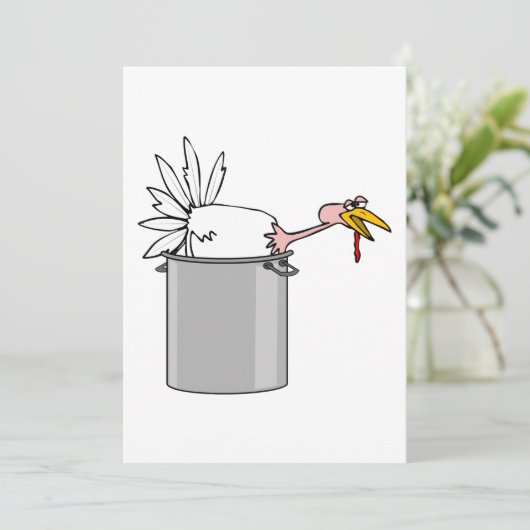 感謝祭の疲れた七面鳥の料理鍋ユーモア 招待状 (スタンド正面)