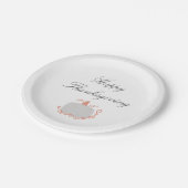 感謝祭の白いカボチャエレガントの秋 ペーパープレート (アングル)