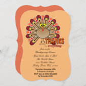 感謝祭の目をした七面鳥 招待状 (正面/裏面)