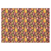 感謝祭の秋のカボチャのサンフラワーでバーガンディ テーブルクロス (正面(横))